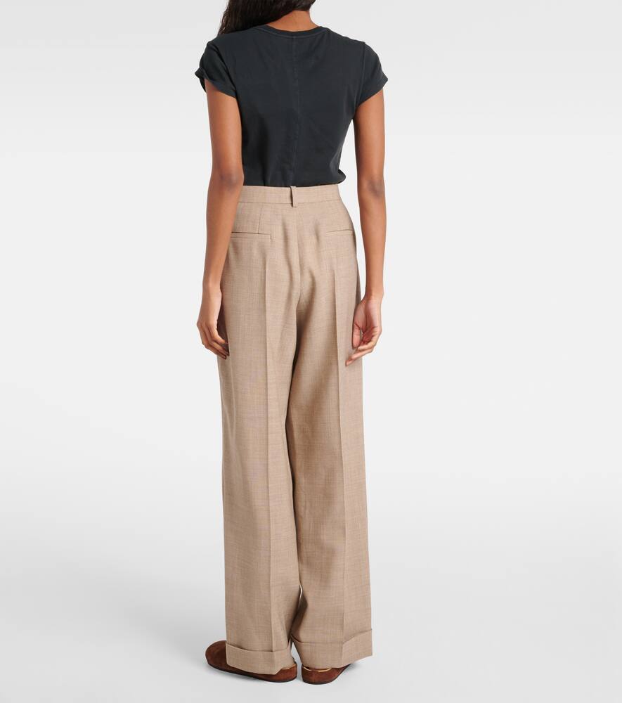 Shop The Row Tor Virgin Wool Wide-leg Pants In Beige