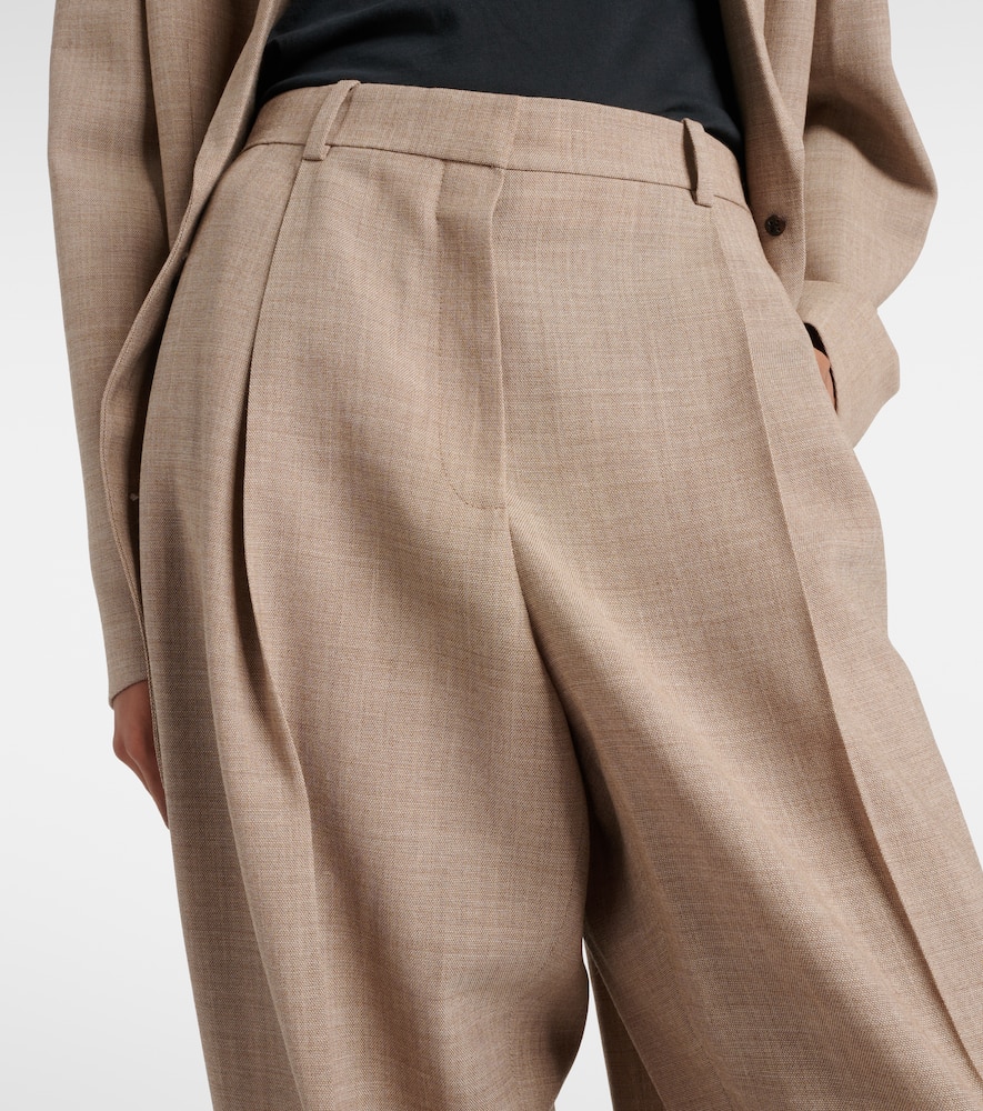 Shop The Row Tor Virgin Wool Wide-leg Pants In Beige