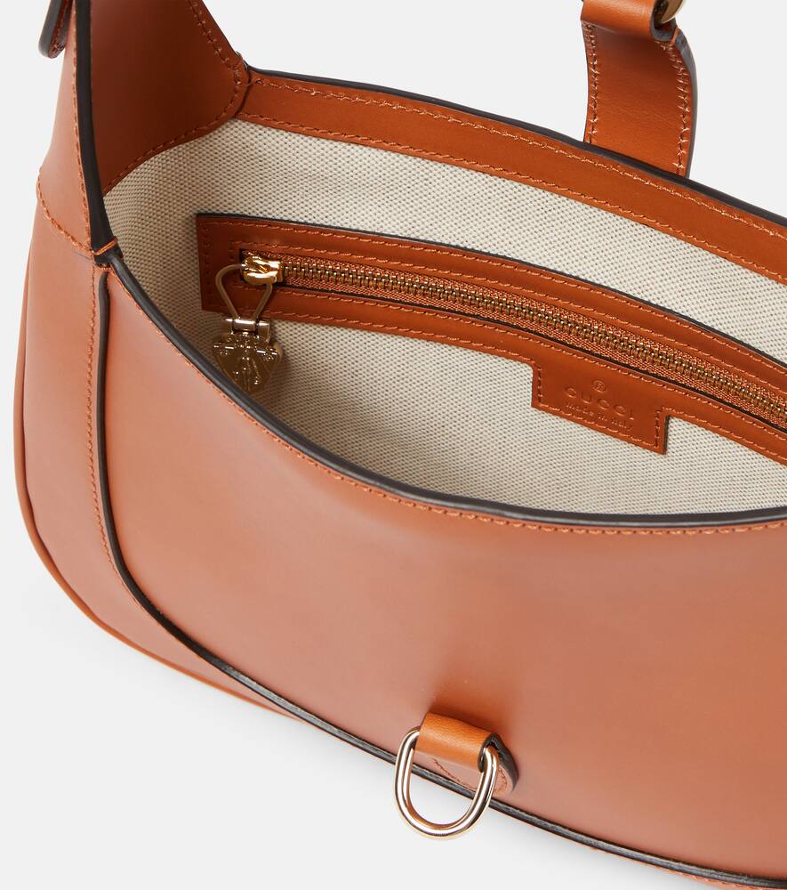 Shop Gucci Jackie Small Leather Shoulder Bag In Brown