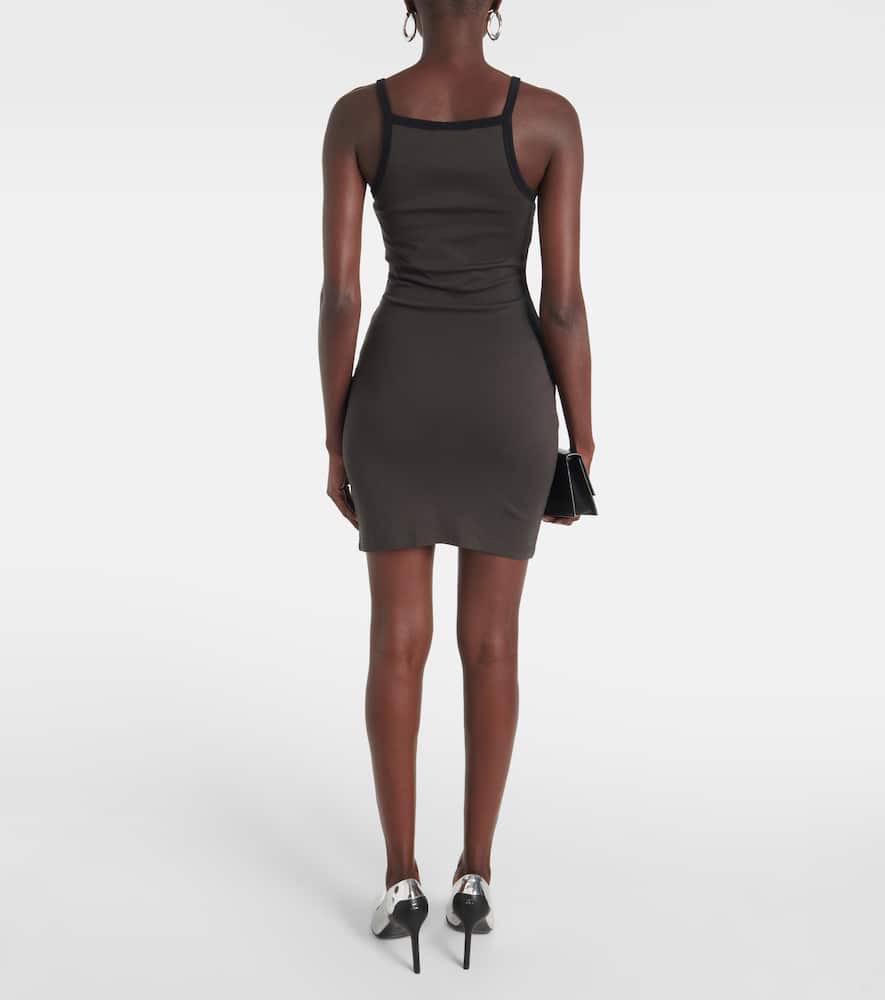 Courrèges Contrast Cotton Jersey Mini Dress In Multicoloured