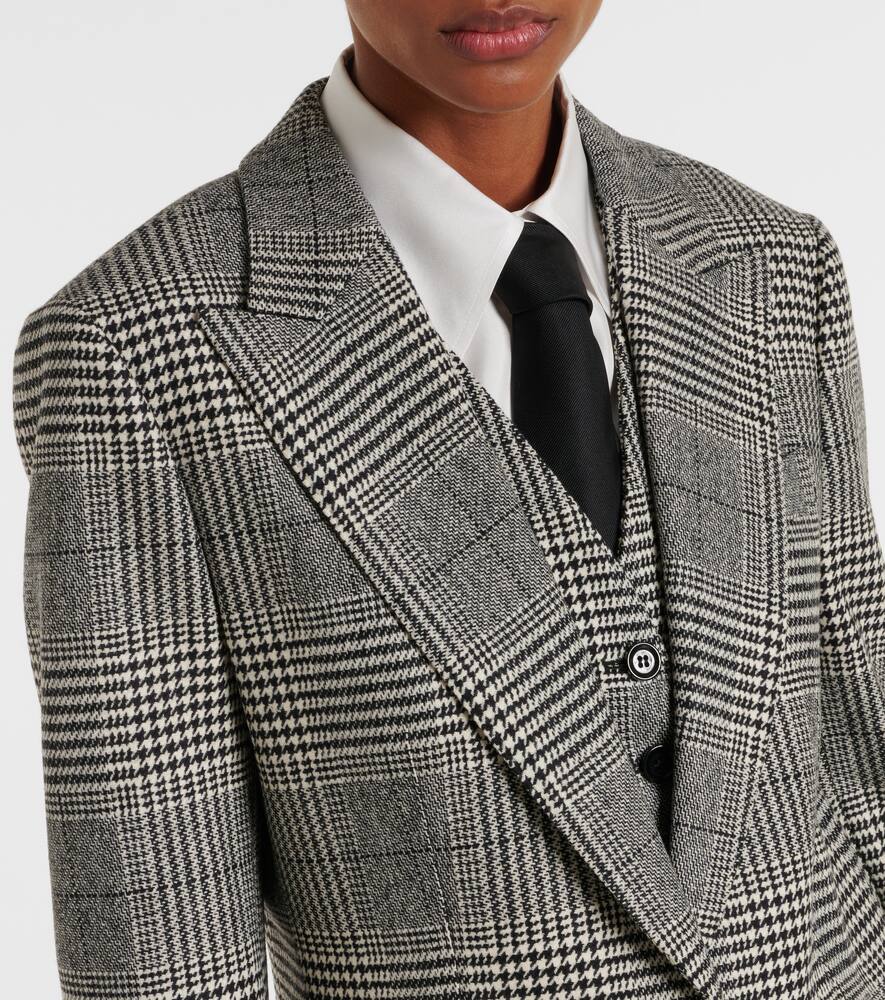 DOLCE & GABBANA PRINCE OF WALES CHECK WOOL-BLEND BLAZER