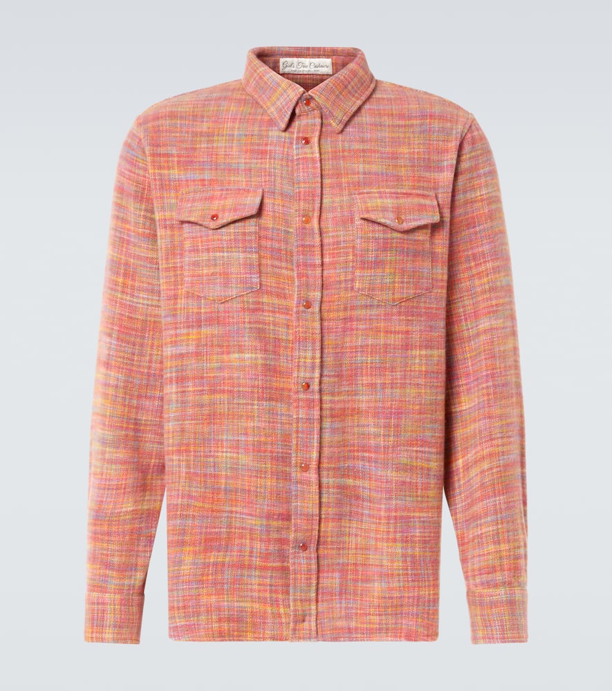 Flower space-dyed cashmere shirt