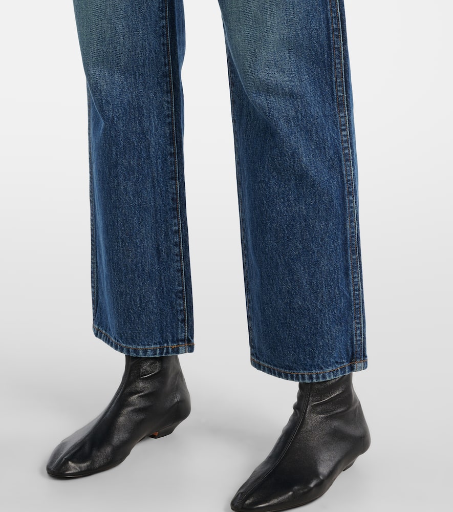 Khaite Abigail High-waisted Straight Leg Jeans In Blue