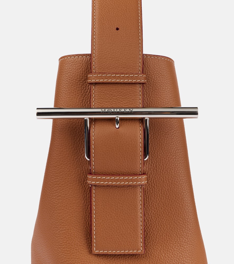 Alexander Mcqueen Adjustable Strap Leather Shoulder Bag In Brown