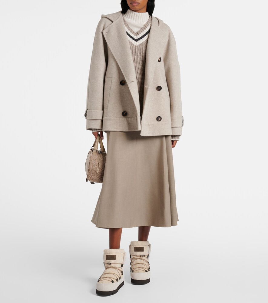  Brunello Cucinelli Brunello Cucinelli Schneestiefel Aus Veloursleder Mit Shearling 
