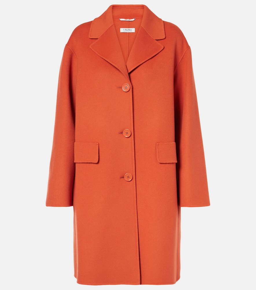 S Max Mara Single-breasted Wool Coat In Orange
