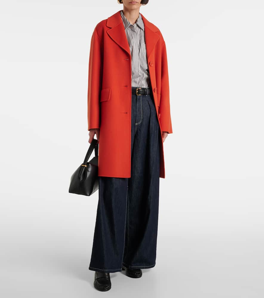 S Max Mara Single-breasted Wool Coat In Orange