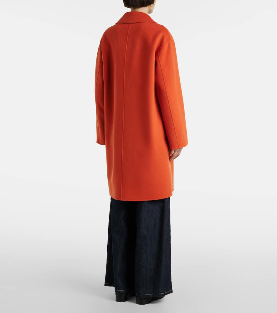 S Max Mara Single-breasted Wool Coat In Orange