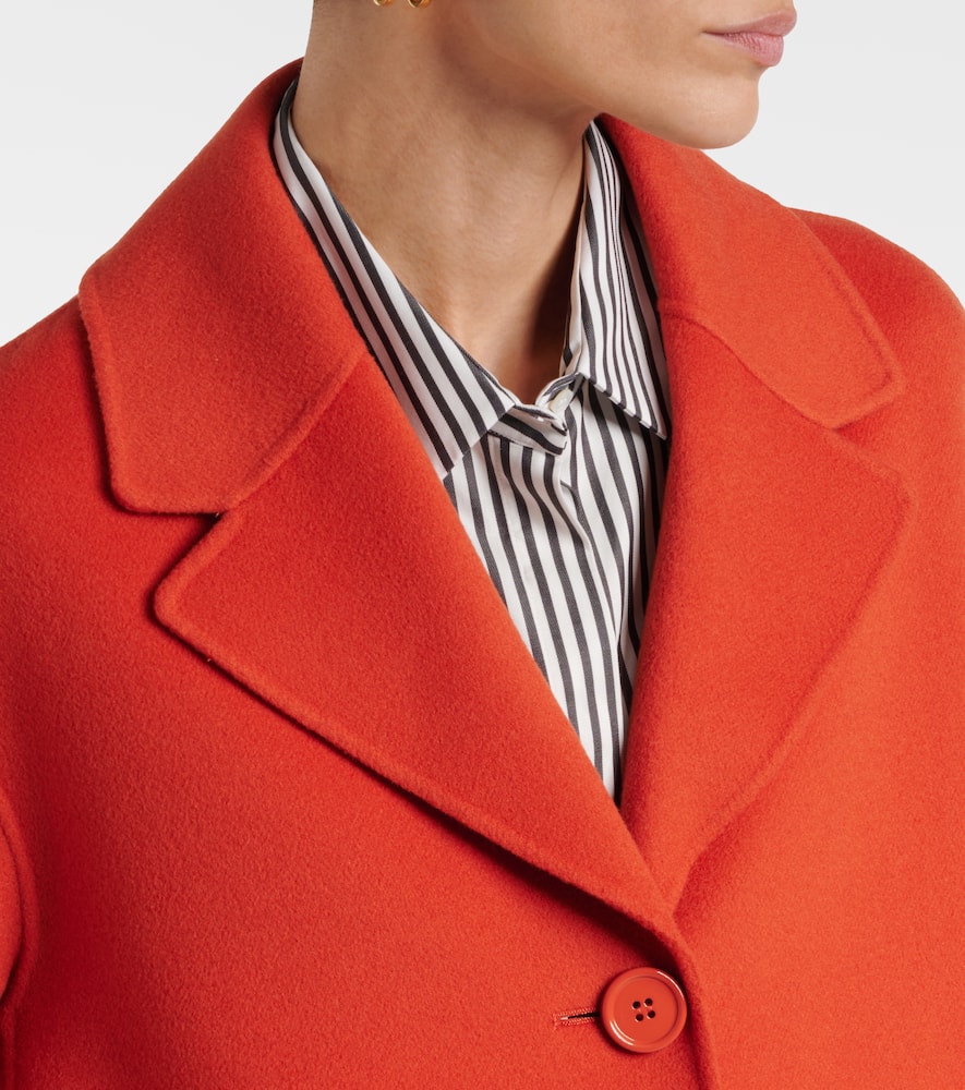 S Max Mara Single-breasted Wool Coat In Orange