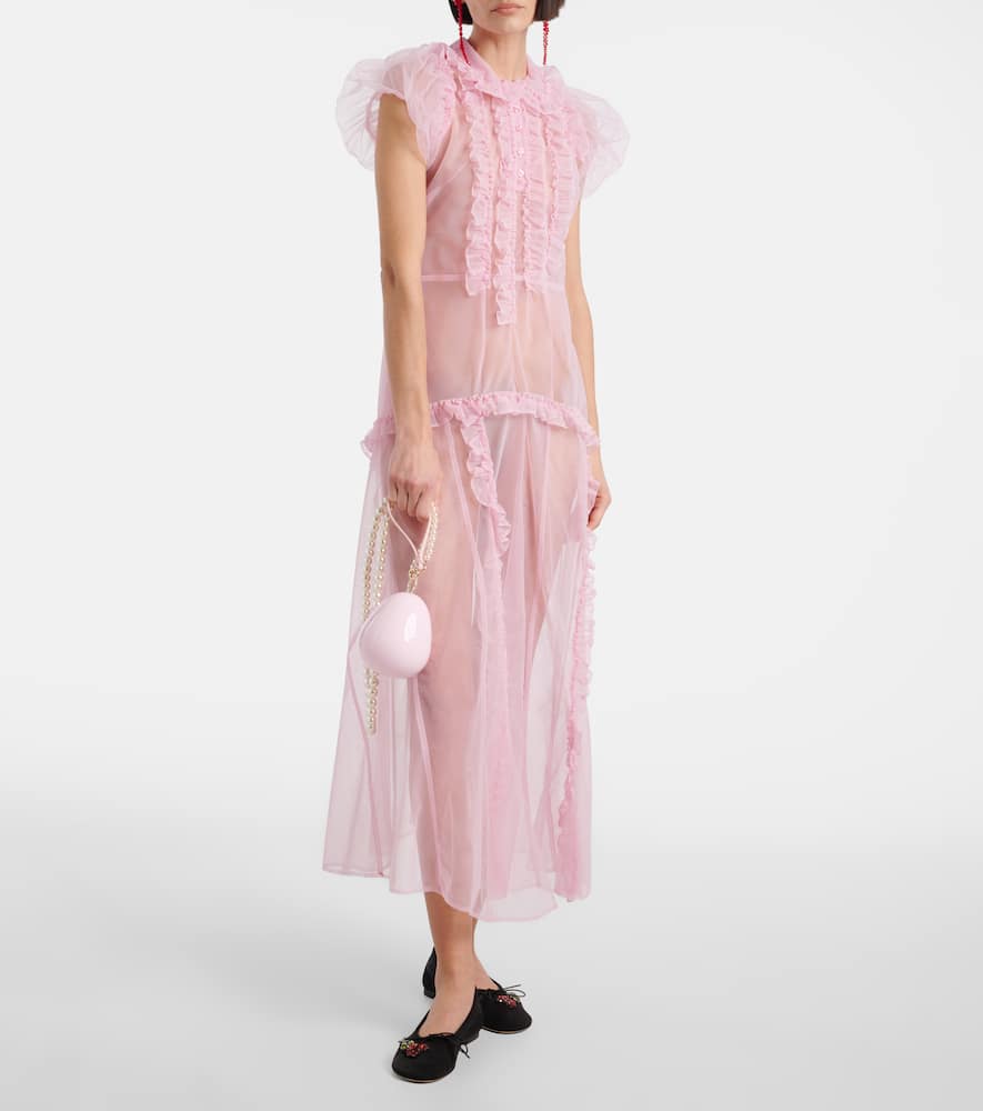 Simone Rocha Egg Micro Leather-trimmed Crossbody Bag In Pink