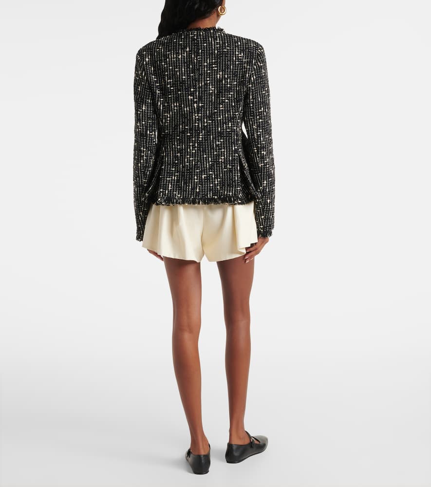 Moncler Verneuil Peplum Tweed Jacket In Black