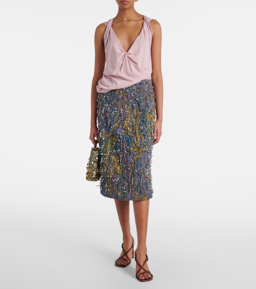  Dries Van Noten Dries Van Noten Top De Algodón Fruncido 