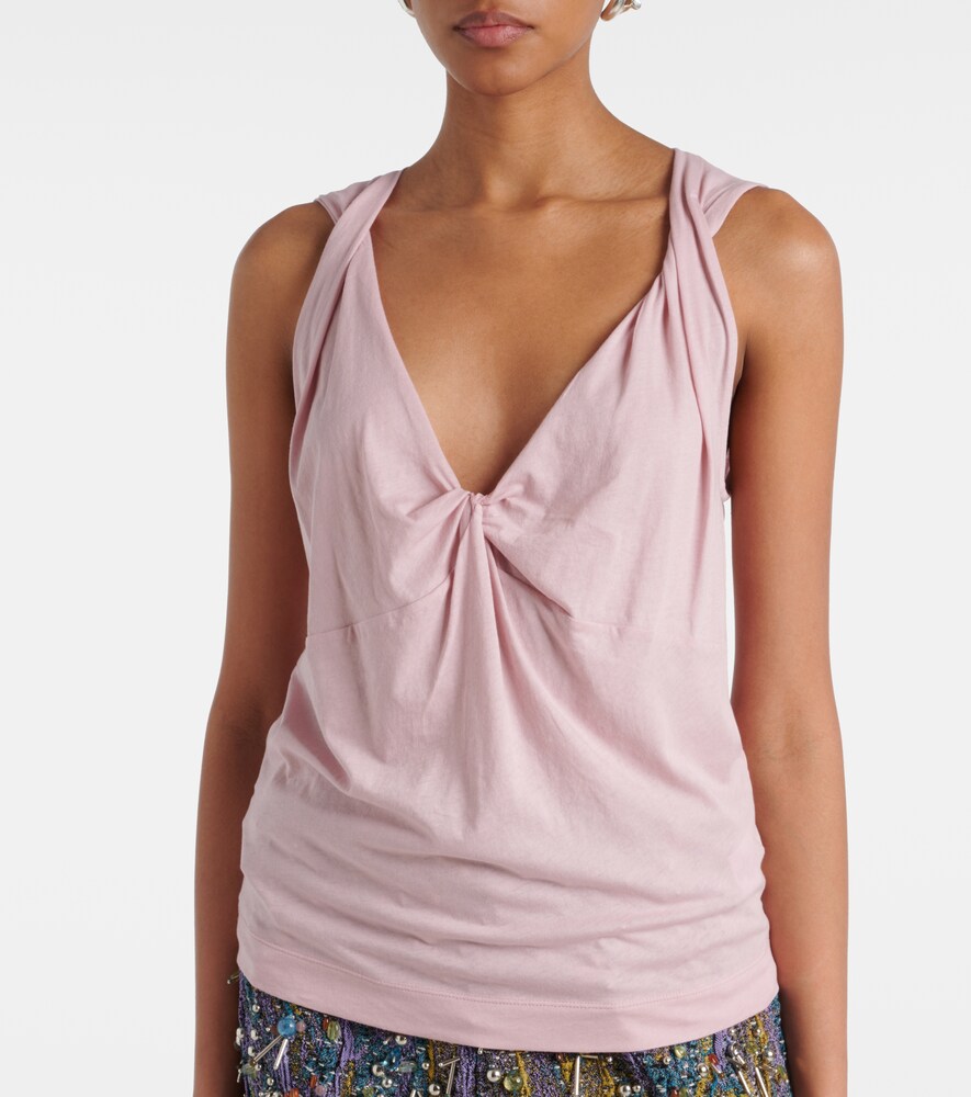  Dries Van Noten Dries Van Noten Top De Algodón Fruncido 