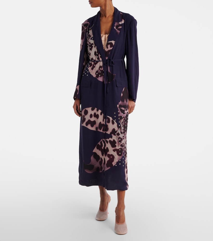  Dries Van Noten Dries Van Noten Bedrucktes Wickelkleid Aus Seide 