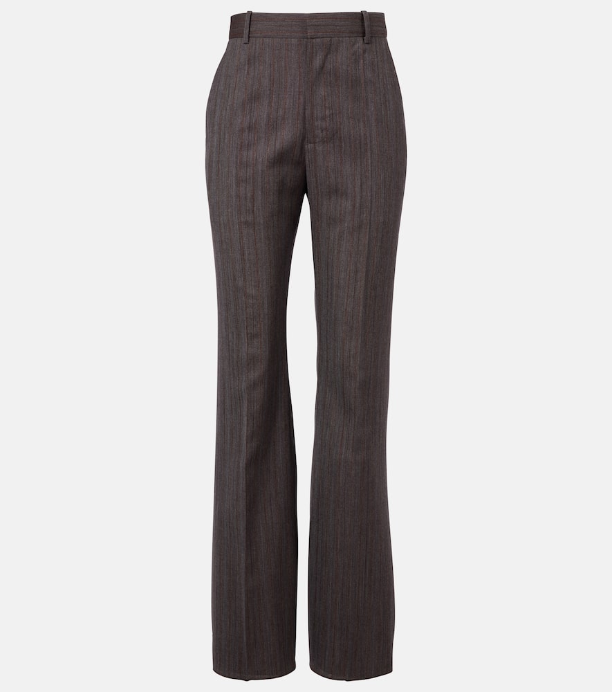 High-rise wool flared pants