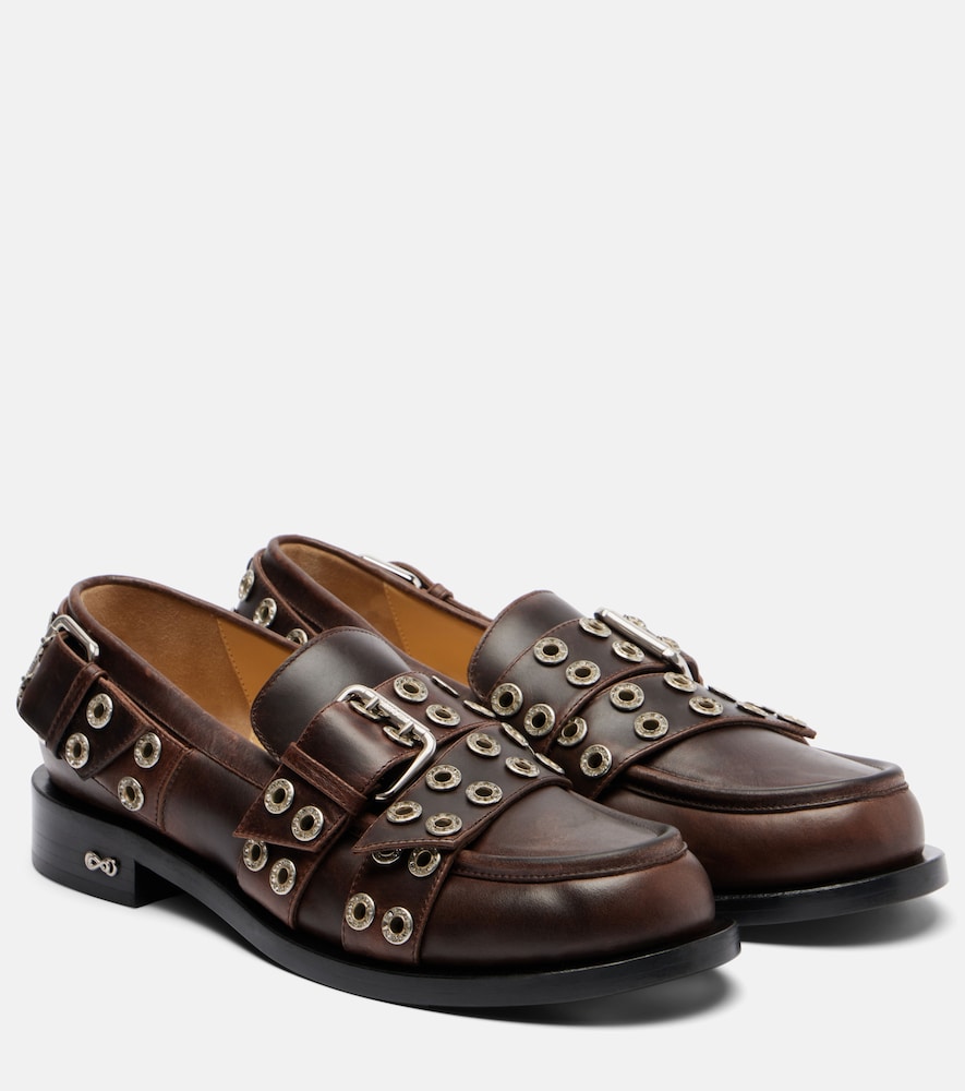 Mach & Mach Buckle Belt leather loafers