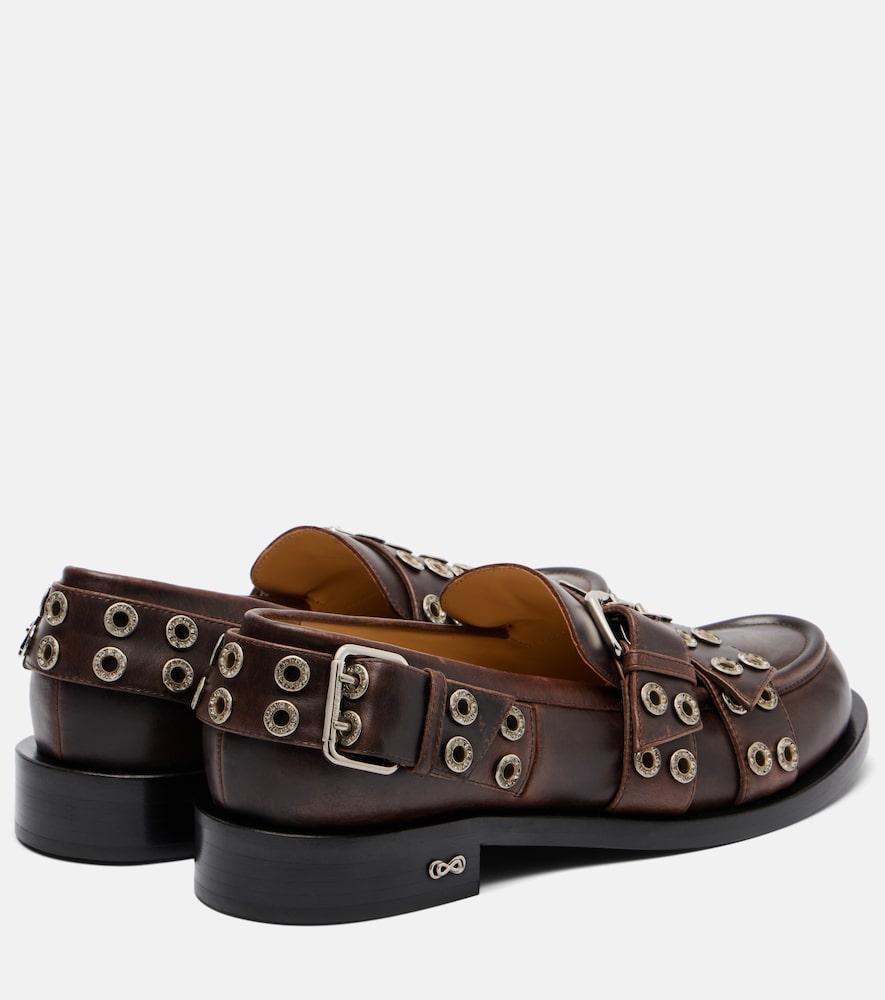  Mach & Mach Mach & Mach Buckle Belt Leather Loafers 