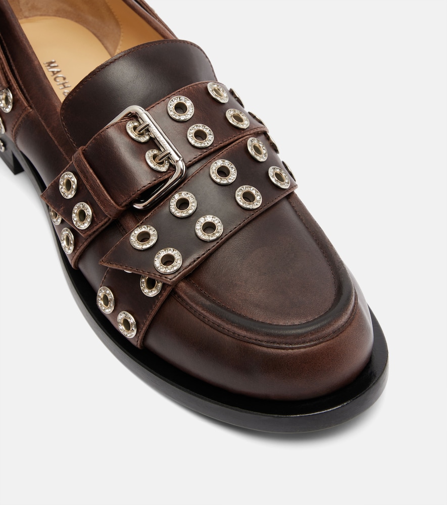  Mach & Mach Mach & Mach Buckle Belt Leather Loafers 