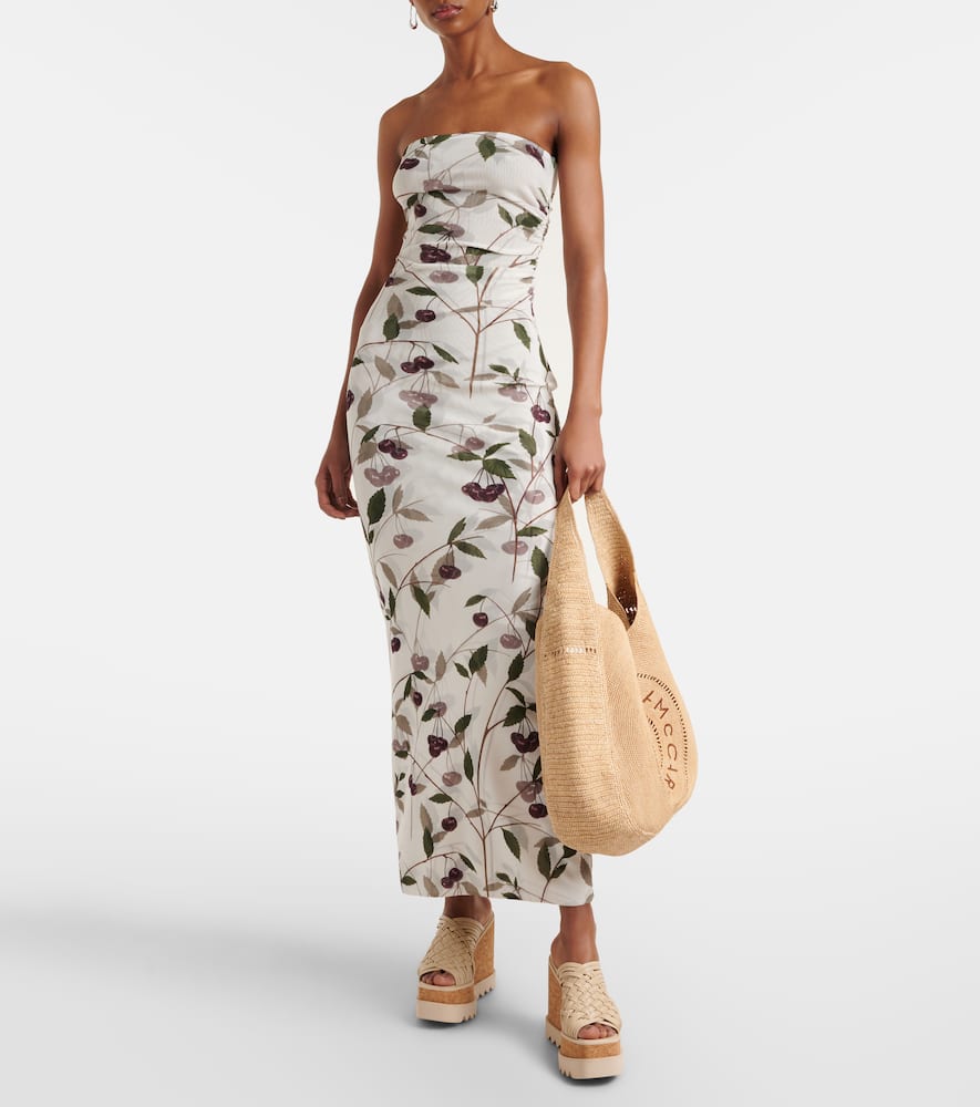 Stella Mccartney Bestickte Tote Aus Raffiabast