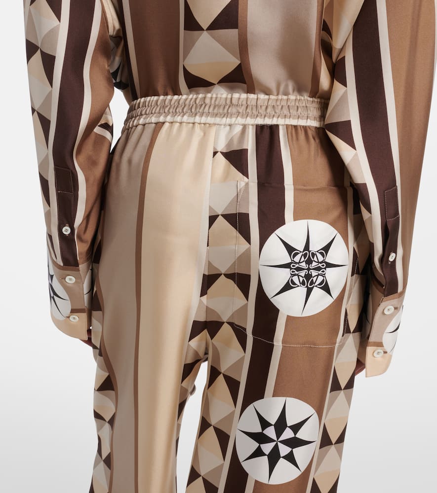 LOEWE PAULA'S IBIZA SILK SATIN WIDE-LEG PANTS