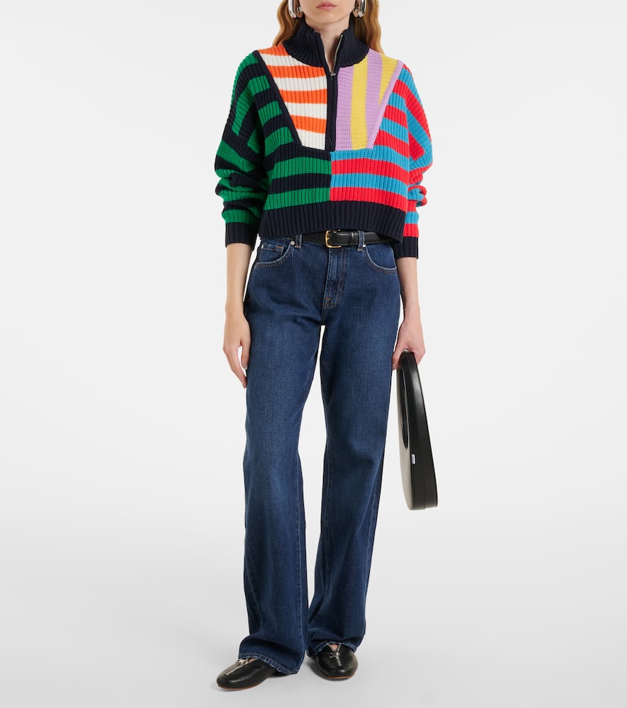 Staud Hampton Knitted Cotton-blend Sweater