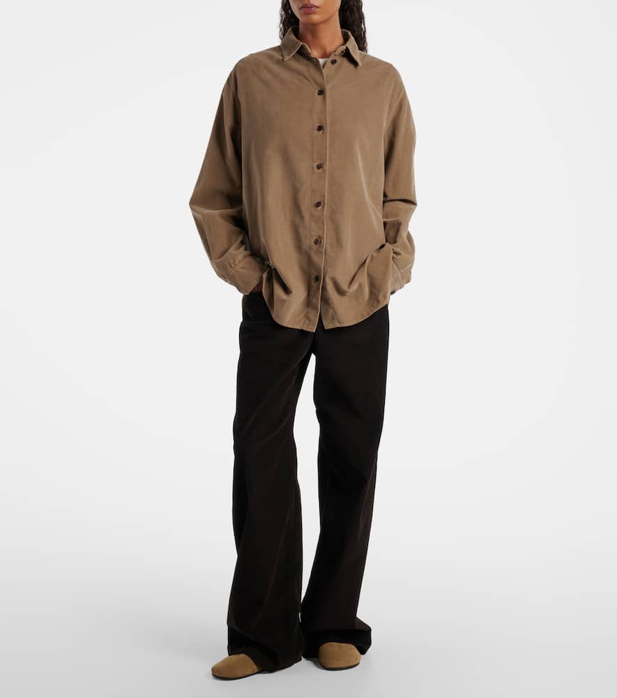 The Row Egglita Corduroy High-rise Straight-leg Jeans In Black
