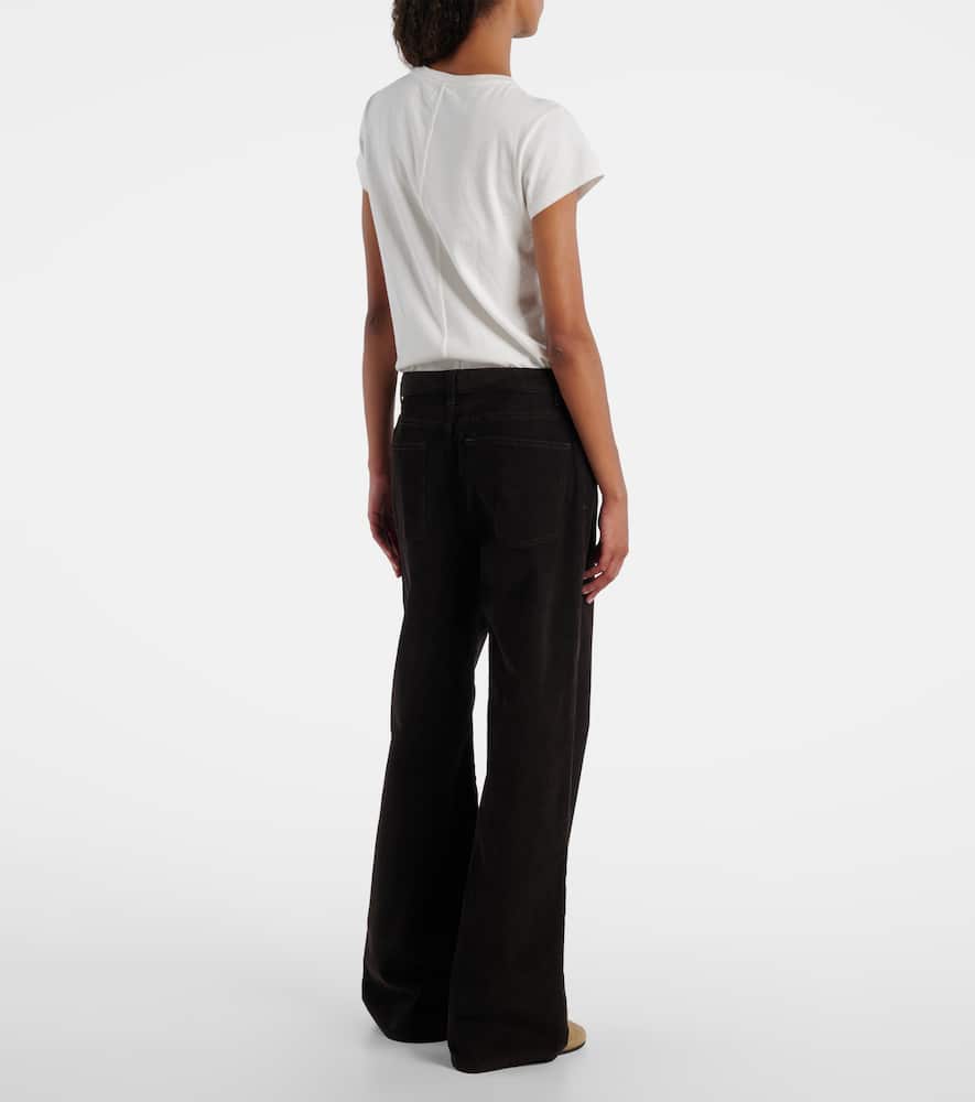 The Row Egglita Corduroy High-rise Straight-leg Jeans In Black