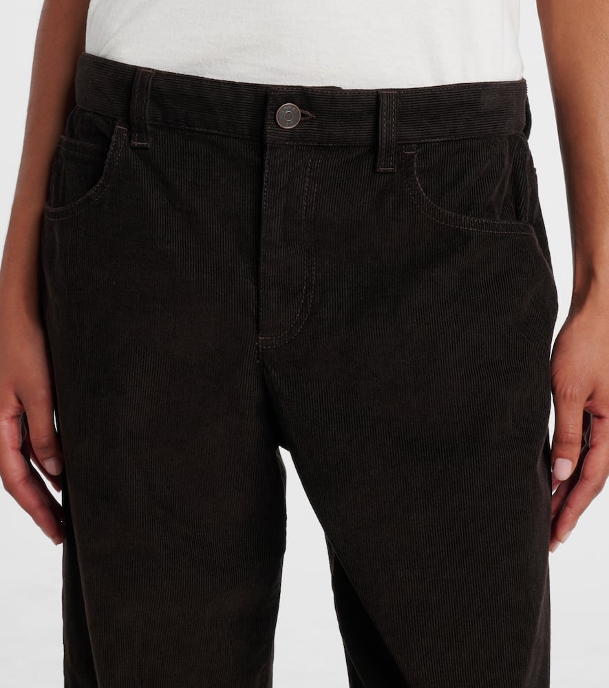 The Row Egglita Corduroy High-rise Straight-leg Jeans In Black
