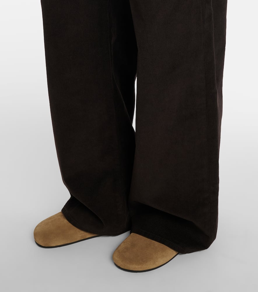 The Row Egglita Corduroy High-rise Straight-leg Jeans In Black