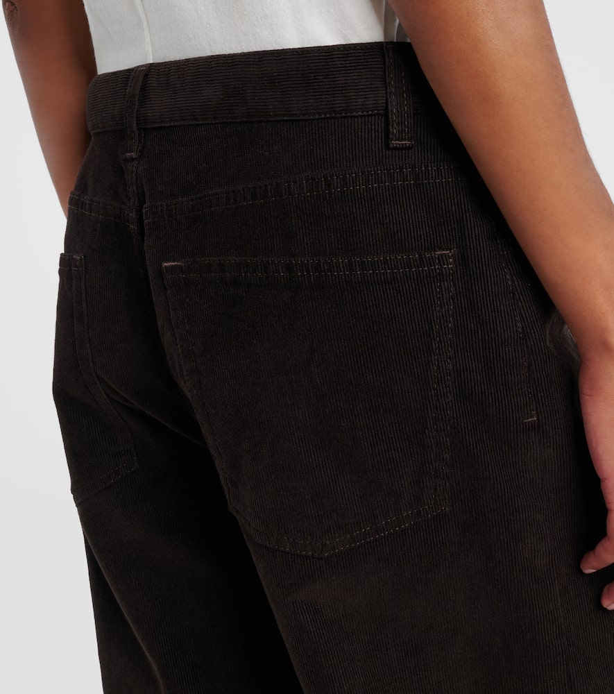 The Row Egglita Corduroy High-rise Straight-leg Jeans In Black