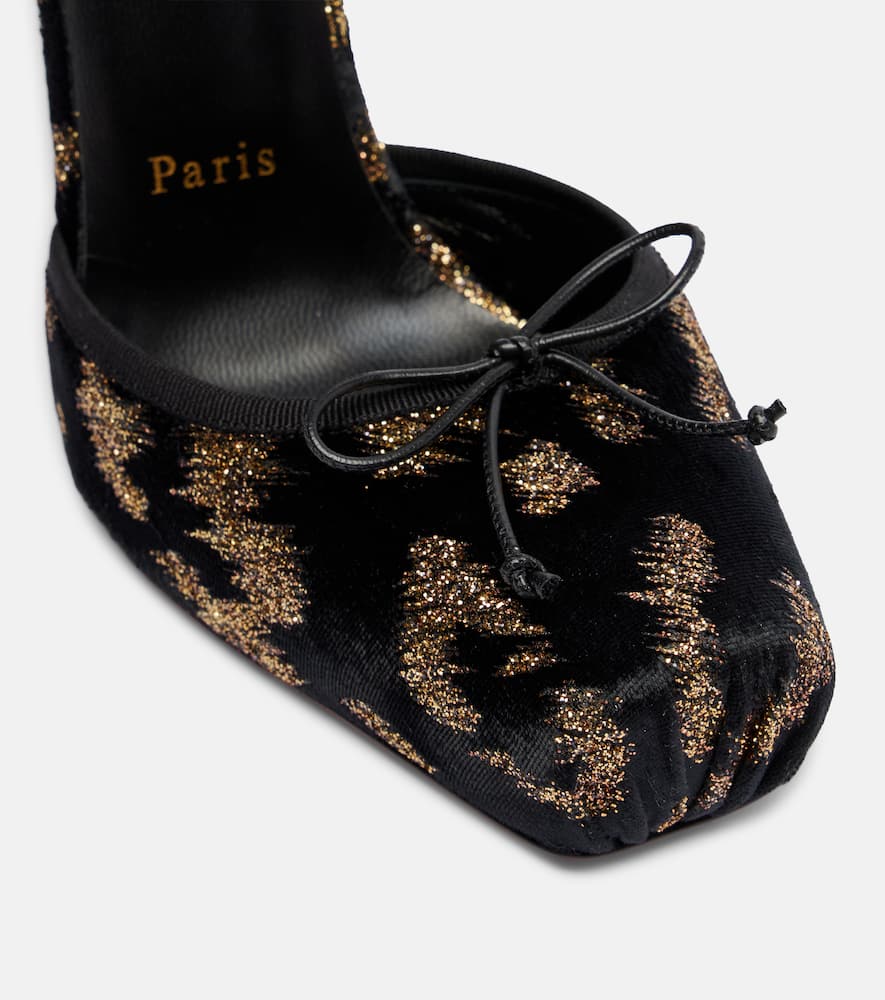Christian Louboutin Cassia 100 Velvet And Lamé Pumps In Black