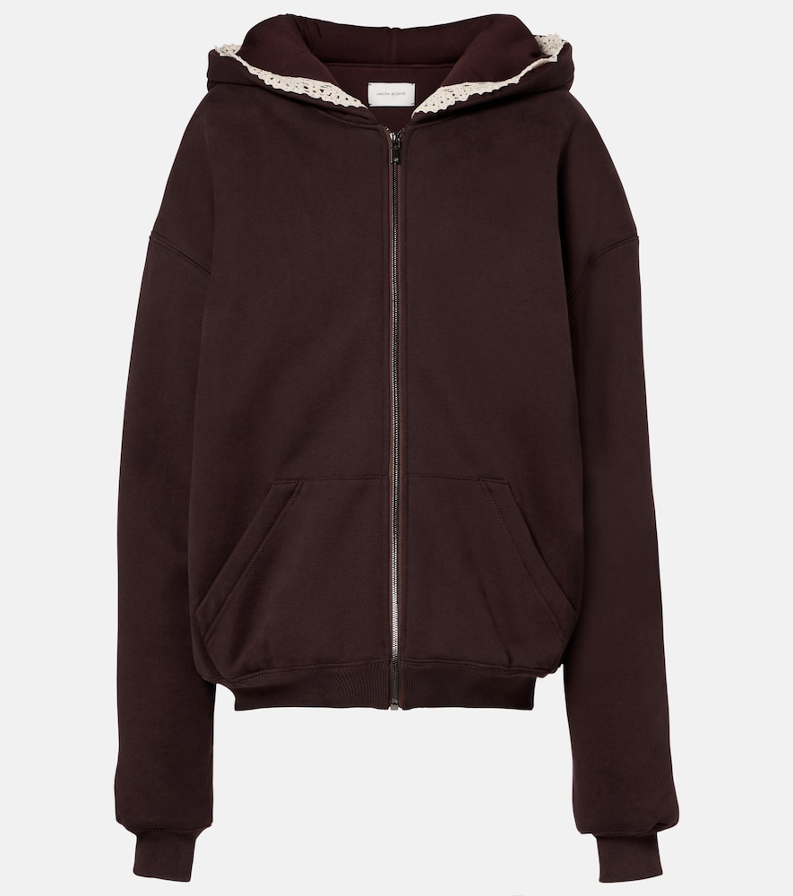 Magda Butrym Magda Butrym Crochet-trimmed cotton zip-up hoodie　Magda Butrym かぎ針編みトリム コットン ジップアップ パーカー
