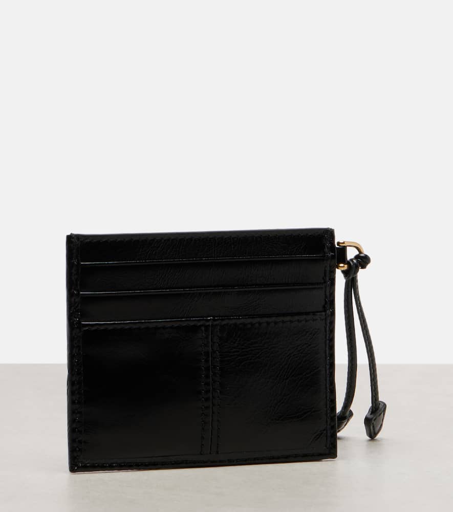 Prada Leather Card Holder In Black