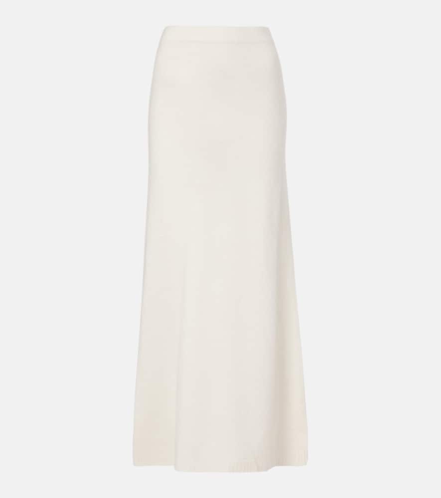 Max Mara Dorina Cashmere-blend Maxi Skirt In White