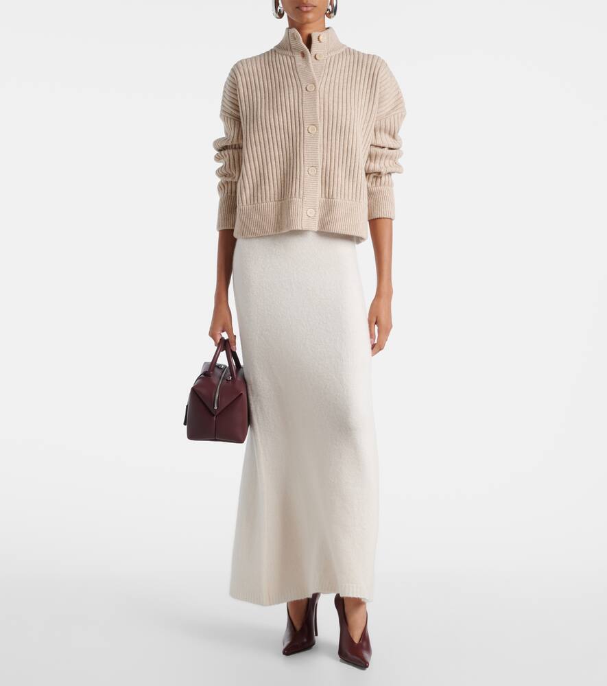 Max Mara Dorina Cashmere-blend Maxi Skirt In White