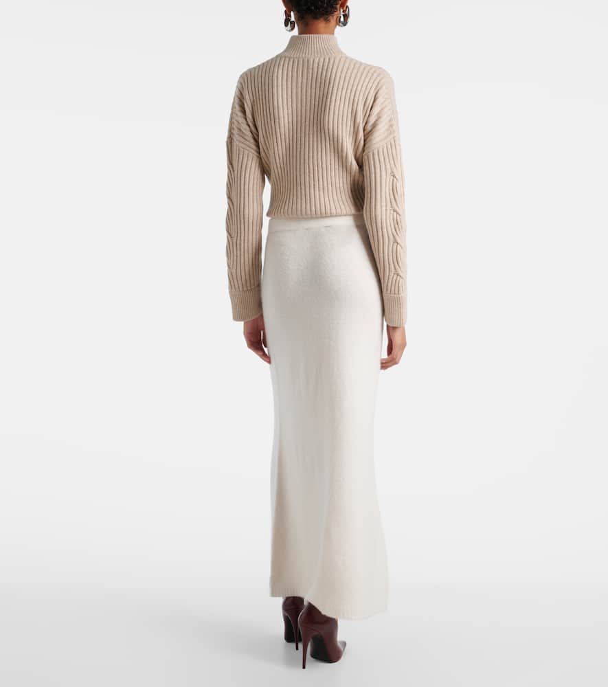 Max Mara Dorina Cashmere-blend Maxi Skirt In White
