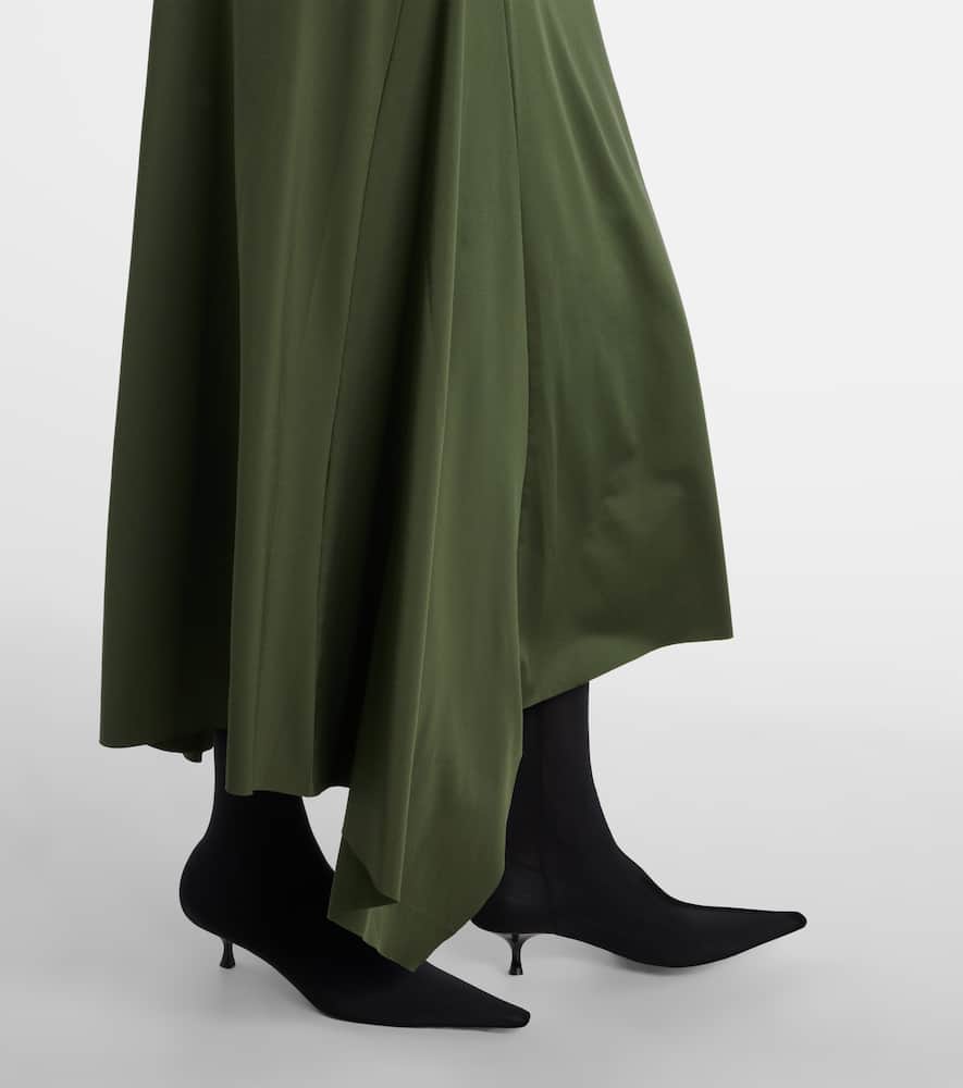 Victoria Beckham Womens Oregano Asymmetric Twist Stretch-woven Midi Dress In Green