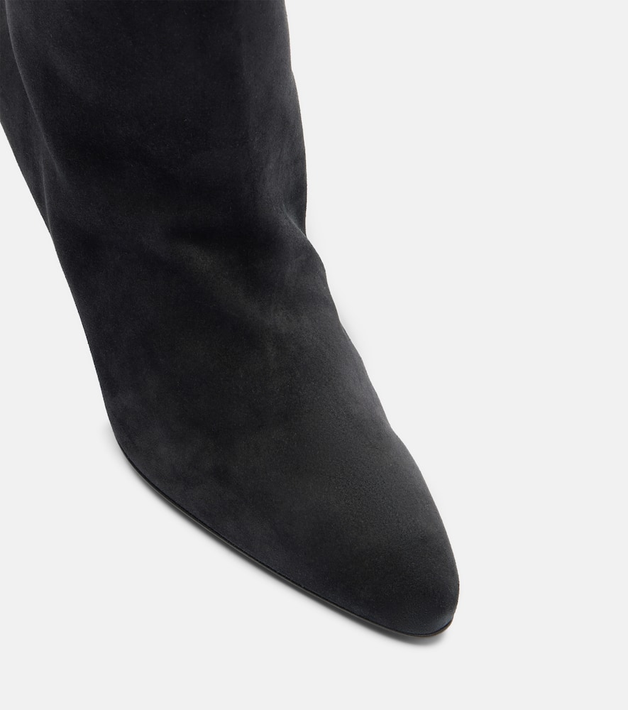 Herbert Levine Silhouette Suede Knee-high Boots In Black