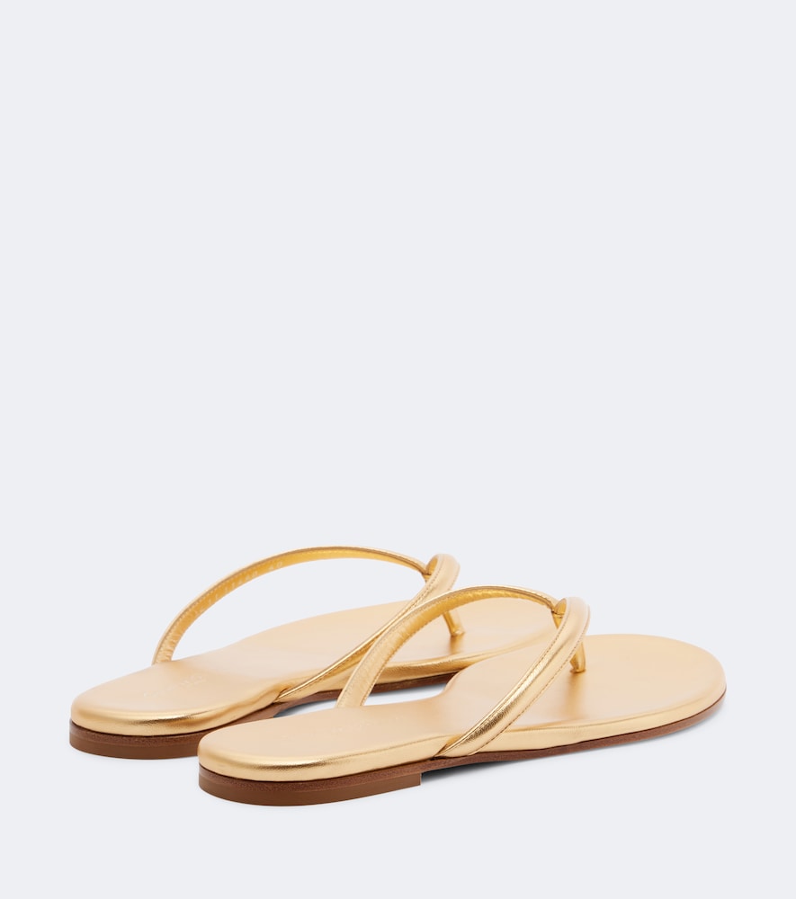 Calypso Metallic Leather Thong Sandals