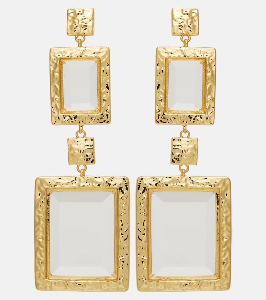 Rebecca Vallance Embellished Gold-plated Drop Earrings In Gold