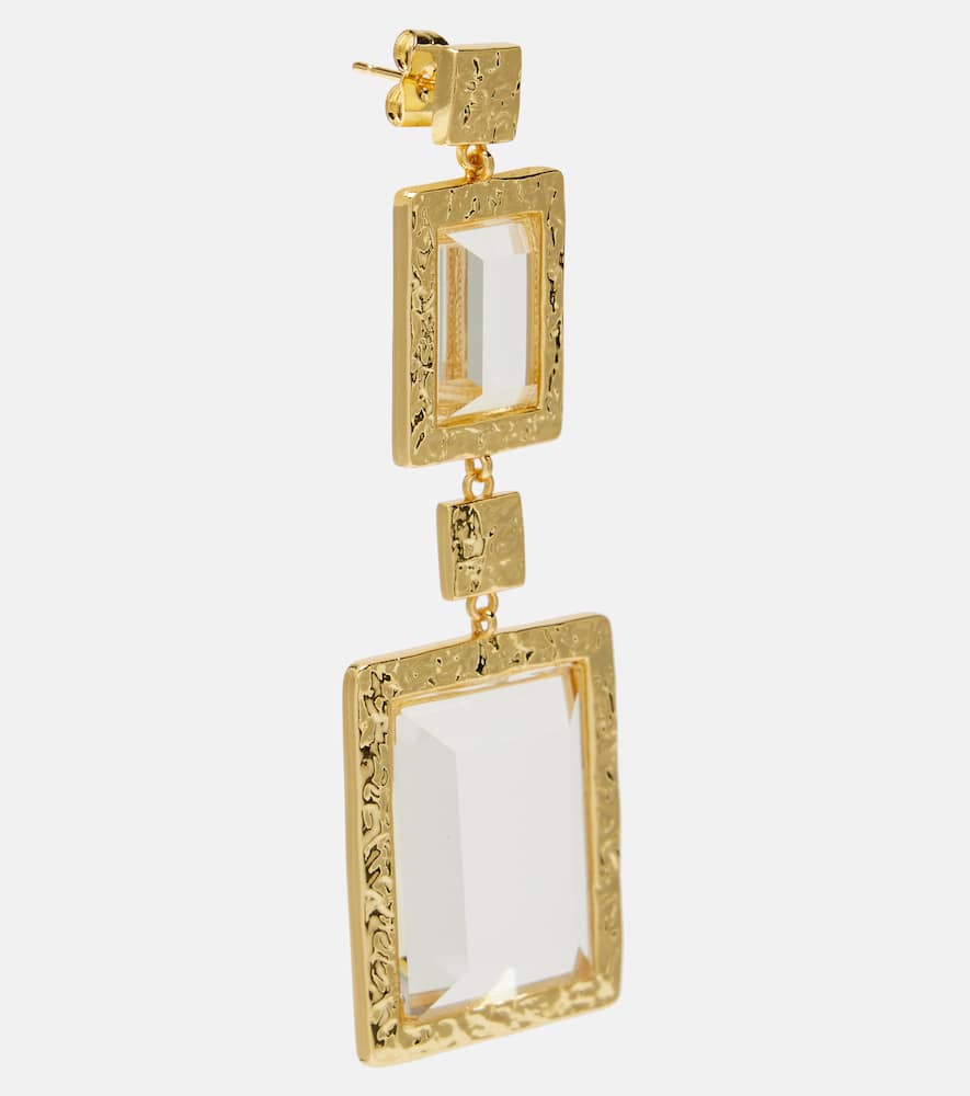 Rebecca Vallance Embellished Gold-plated Drop Earrings In Gold