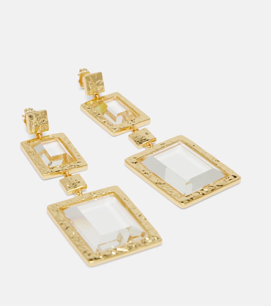 Rebecca Vallance Embellished Gold-plated Drop Earrings In Gold
