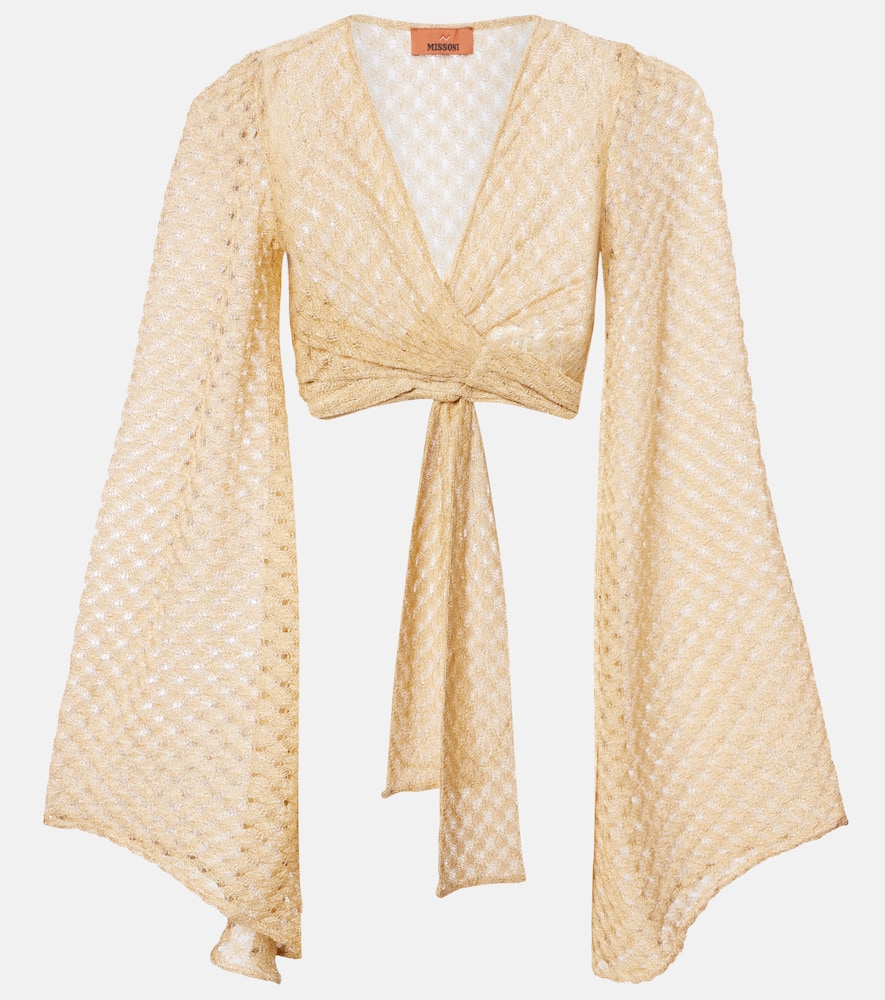 Missoni Raschel Workmanship Wrap Top In Gold
