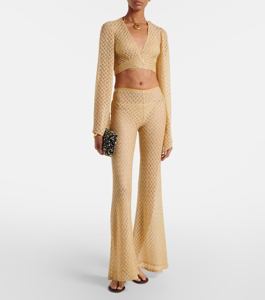 Missoni Raschel Workmanship Wrap Top In Gold