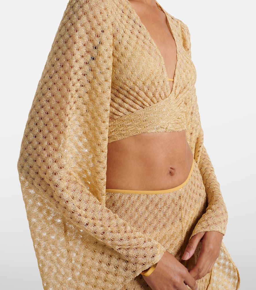 Missoni Raschel Workmanship Wrap Top In Gold
