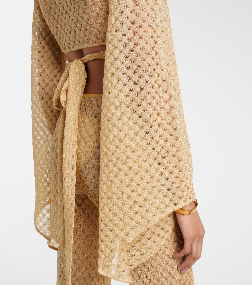 Missoni Raschel Workmanship Wrap Top In Gold