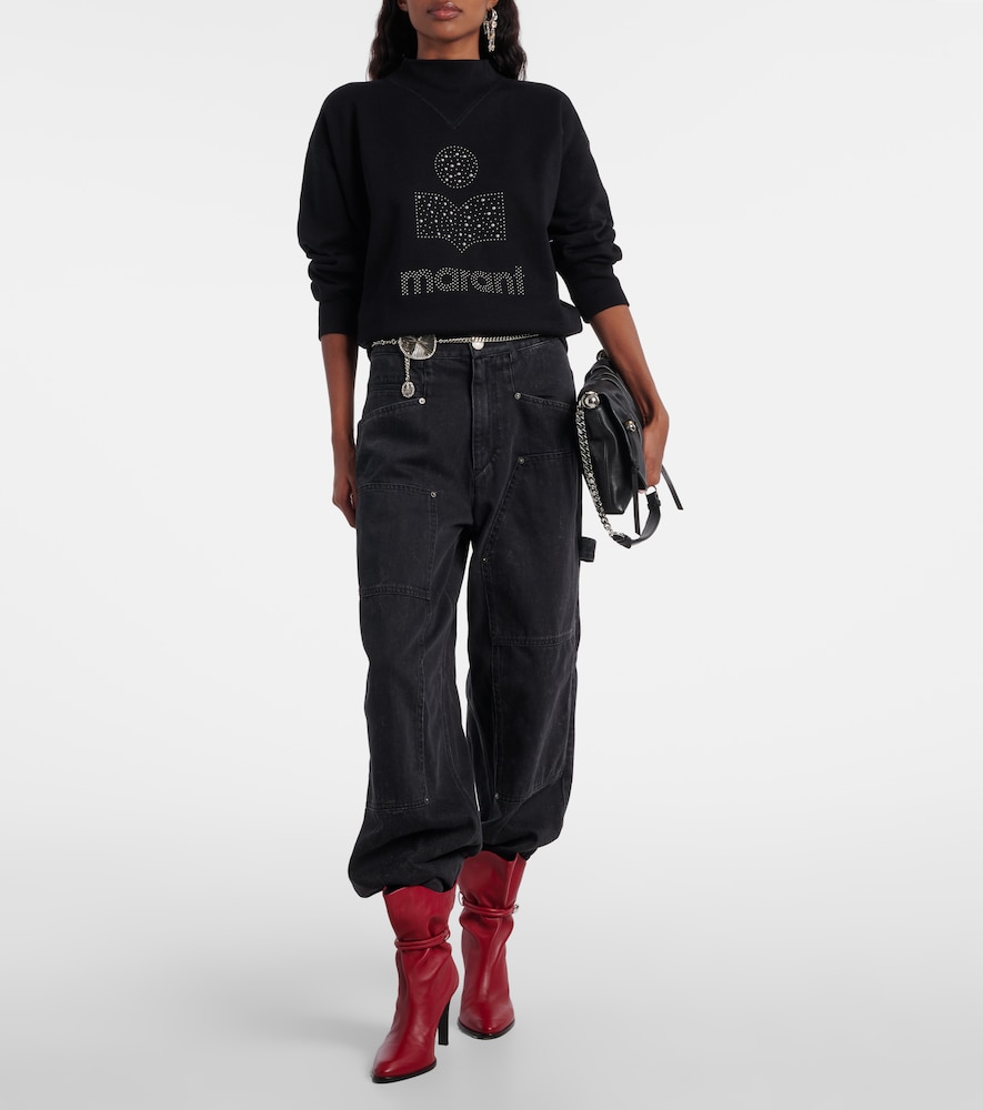 Marant Etoile Moby logo cotton-blend fleece sweatshirt