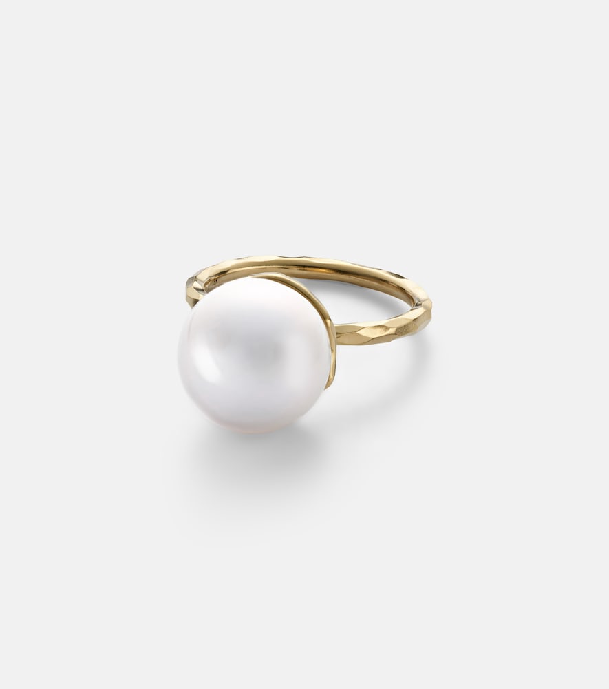 Octavia Elizabeth Orb 18kt gold ring with pearl