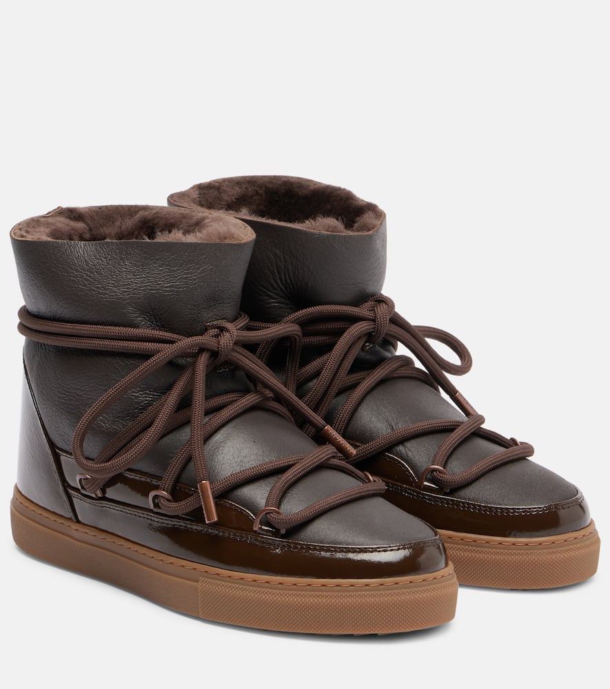 Inuikii Gloss Leather Snow Boots In Brown