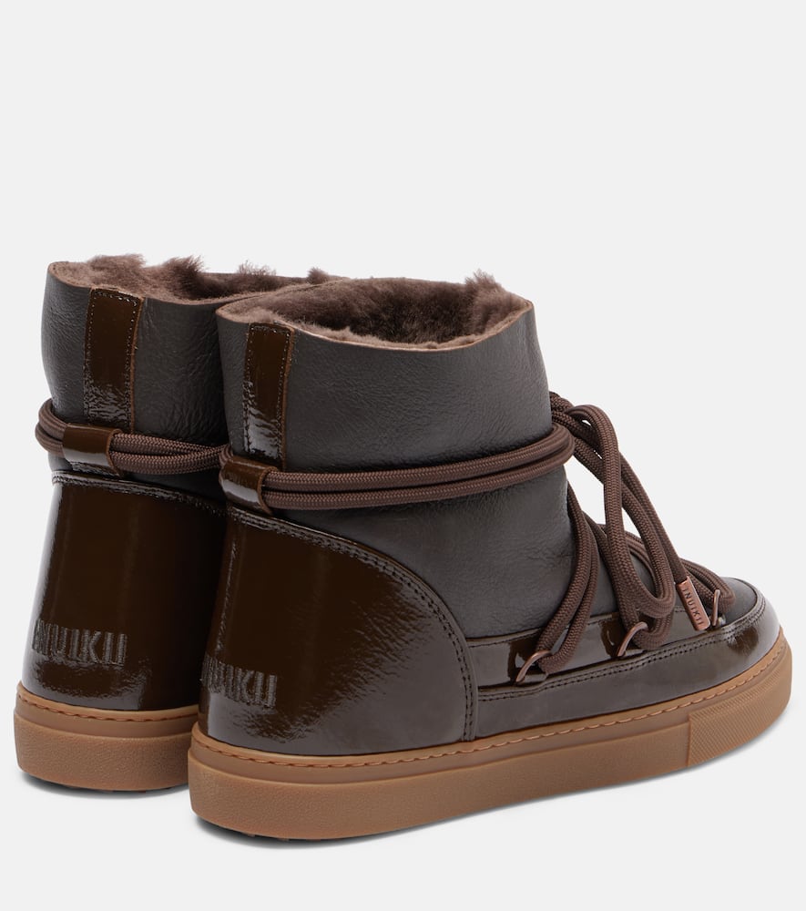 Inuikii Gloss Leather Snow Boots In Brown